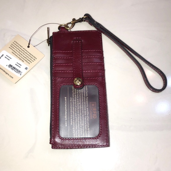 Patricia Nash Alanna Maroon Distressed Vintage Leather Card Wallet NWT & Card - Picture 11 of 16